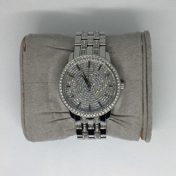 *HP* AUTH Michael Kors Nini Pavé Silver-Tone Watch, 36mm - Picture 1 of 13